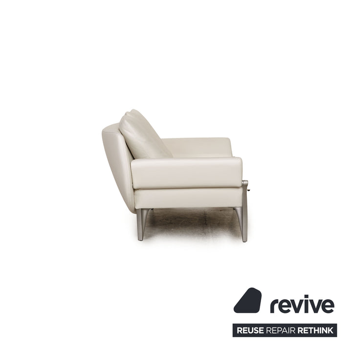 Rolf Benz 1600 leather sofa set white three-seater stool couch function