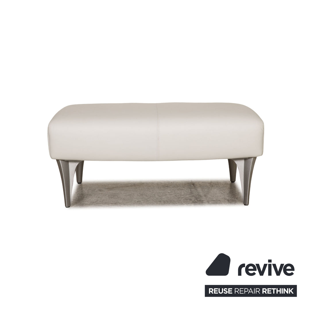 Rolf Benz 1600 leather sofa set white three-seater stool couch function