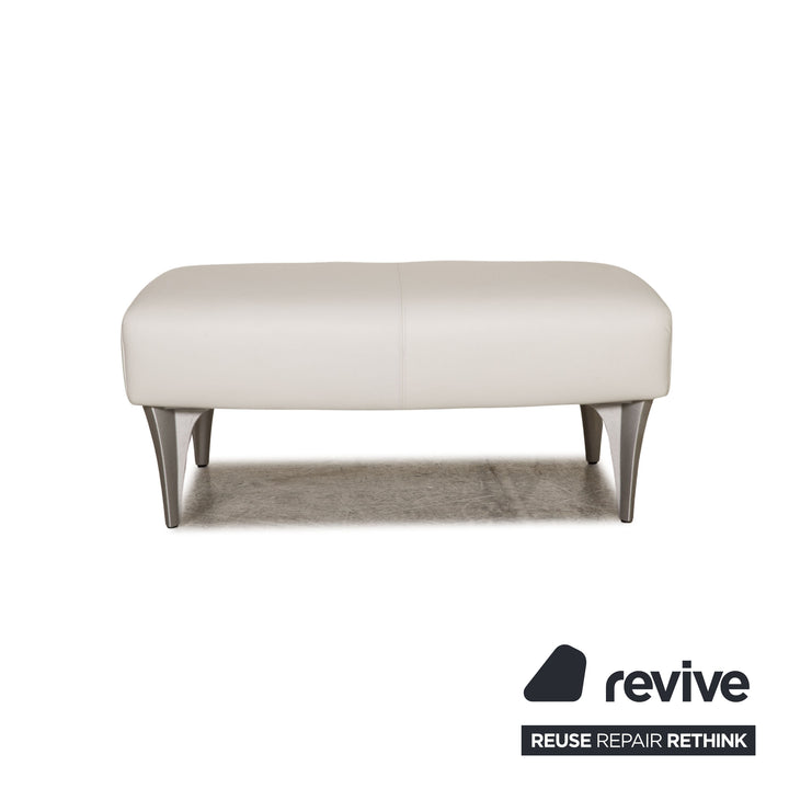 Rolf Benz 1600 leather sofa set white three-seater stool couch function