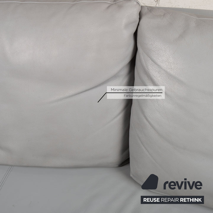 Rolf Benz 1600 Leder Sofa Grau Zweisitzer Funktion Armlehnenfunktion Couch