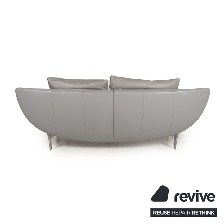 Rolf Benz 1600 Leder Sofa Grau Zweisitzer Funktion Armlehnenfunktion Couch