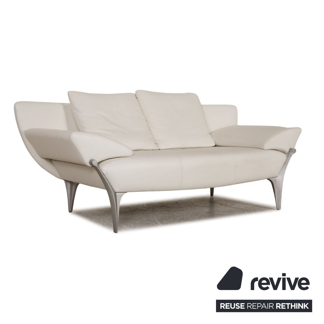 Rolf Benz 1600 leather sofa white three-seater couch function