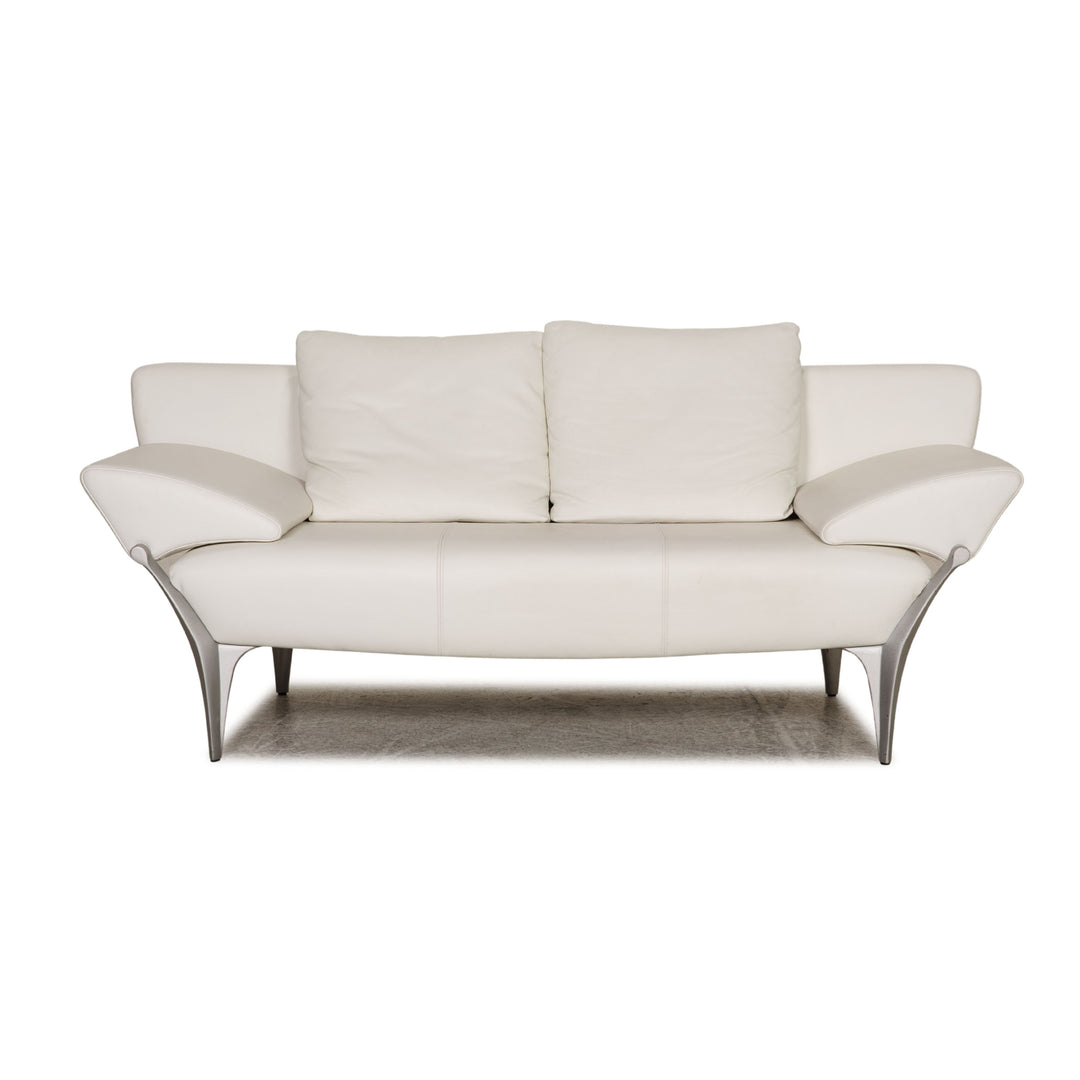 Rolf Benz 1600 leather sofa white three-seater couch function