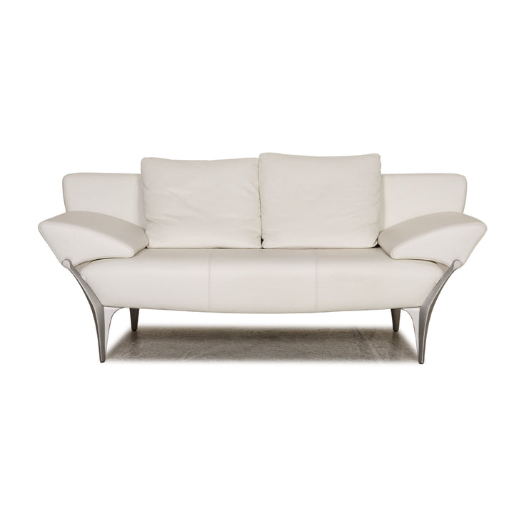 Rolf Benz 1600 leather sofa white three-seater couch function