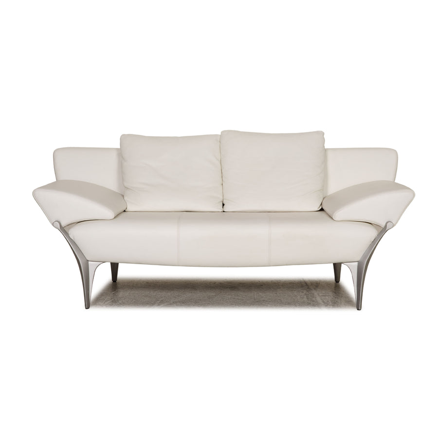 Rolf Benz 1600 leather sofa white three-seater couch function