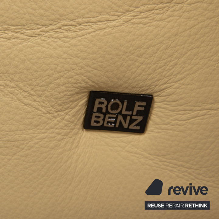 Rolf Benz 1600 leather two-seater cream sofa couch function