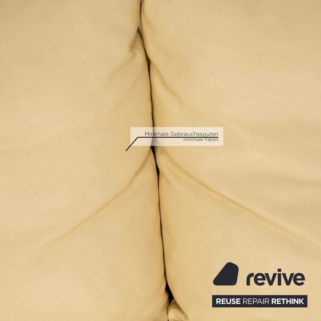 Rolf Benz 1600 leather two-seater cream sofa couch function