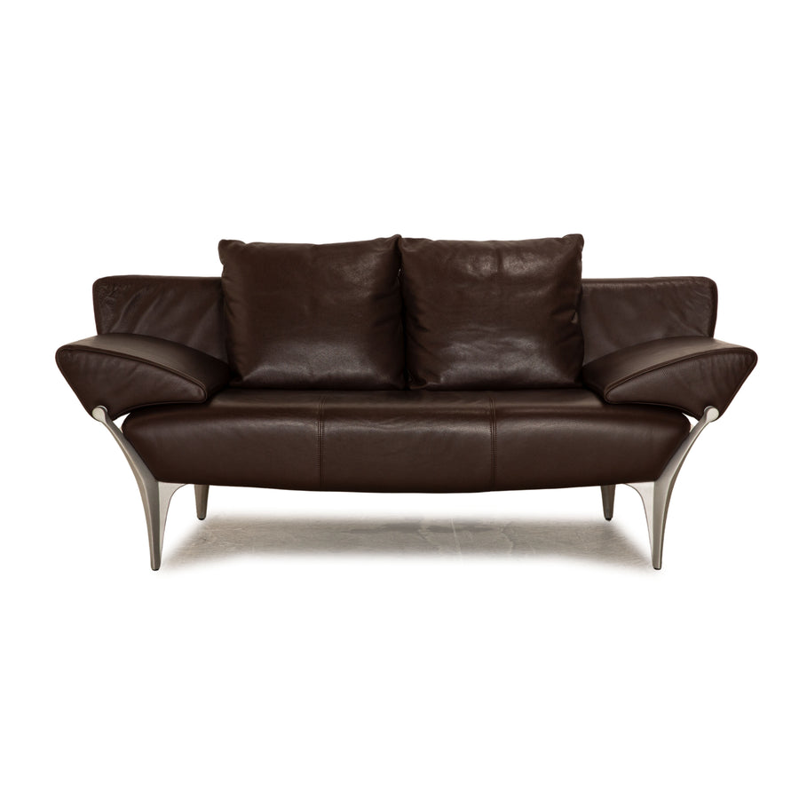 Rolf Benz 1600 leather two-seater dark brown manual function