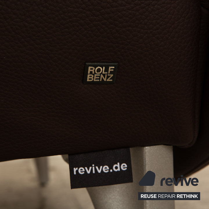 Rolf Benz 1600 leather two-seater dark brown manual function