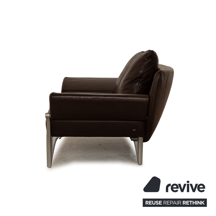 Rolf Benz 1600 leather two-seater dark brown manual function