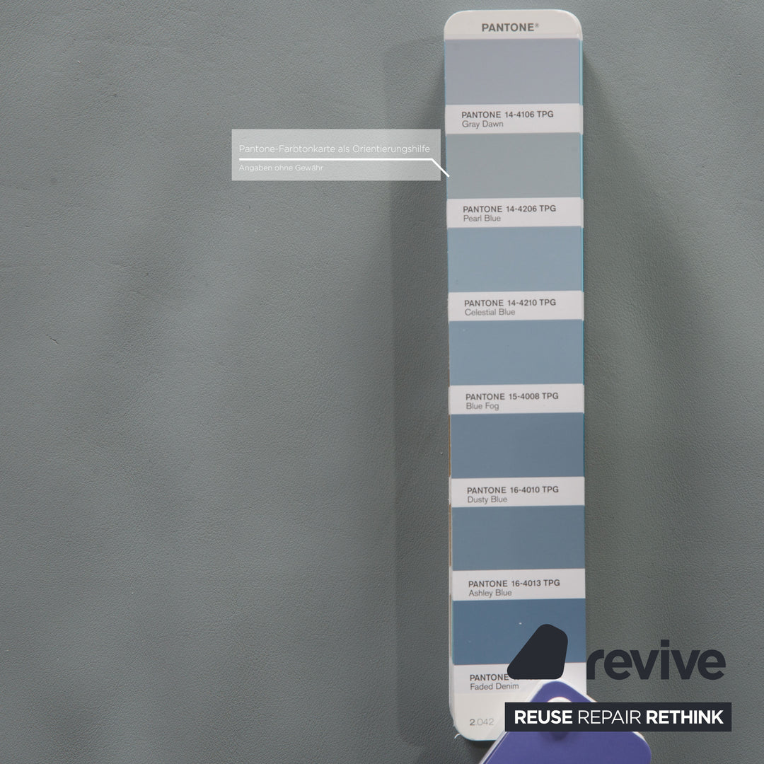 Rolf Benz 1600 leather two-seater ice blue sofa couch function