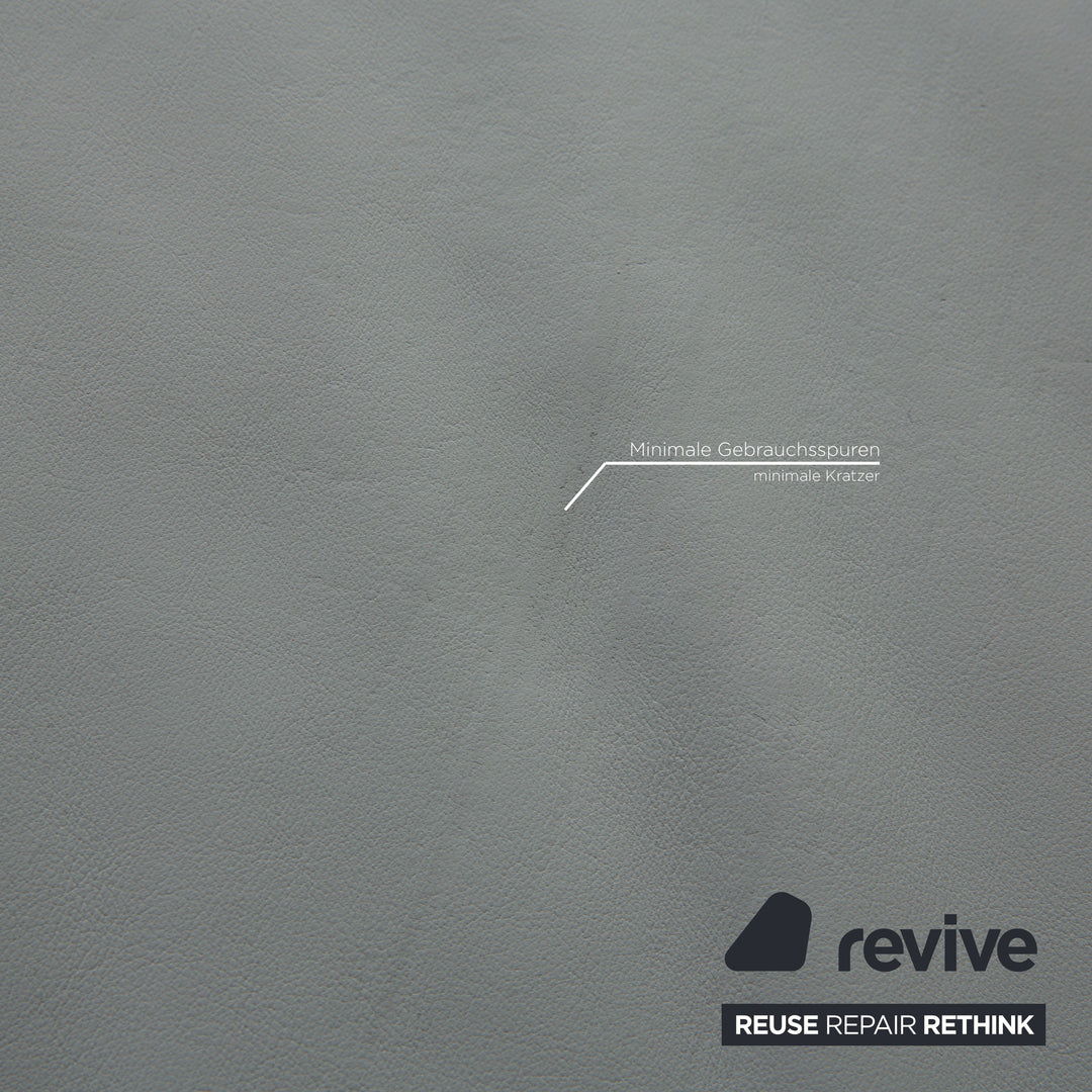 Rolf Benz 1600 leather two-seater ice blue sofa couch function