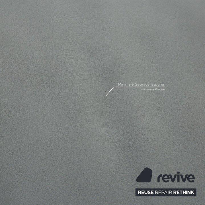 Rolf Benz 1600 leather two-seater ice blue sofa couch function