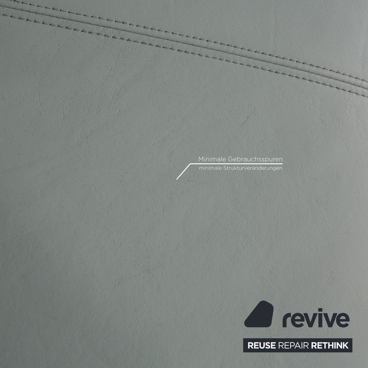 Rolf Benz 1600 leather two-seater grey-blue ice-blue sofa couch function