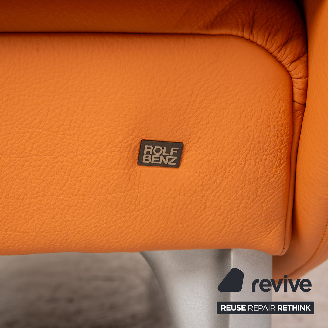 Rolf Benz 1600 Leder Zweisitzer Orange manuelle Funktion