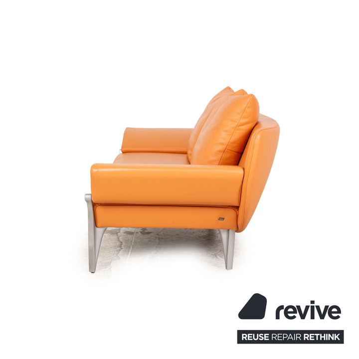 Rolf Benz 1600 Leder Zweisitzer Orange manuelle Funktion