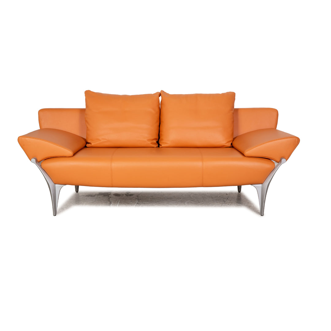 Rolf Benz 1600 Leder Zweisitzer Orange manuelle Funktion