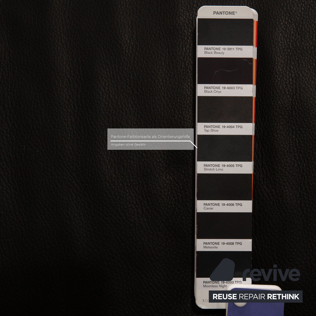 Rolf Benz 1600 leather two-seater black sofa couch function