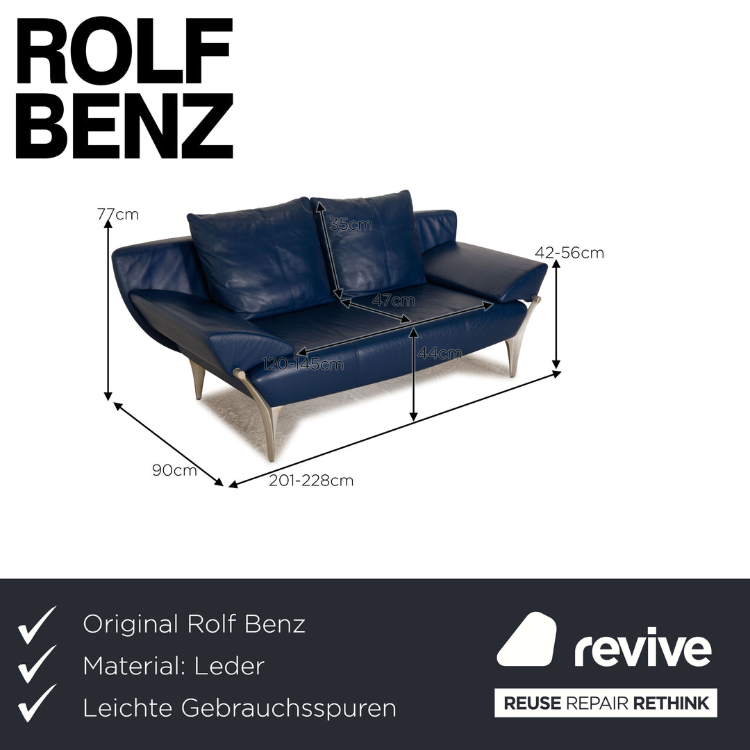 Rolf Benz 1600 Zweisitzer Blau Sofa Couch manuelle Funktion