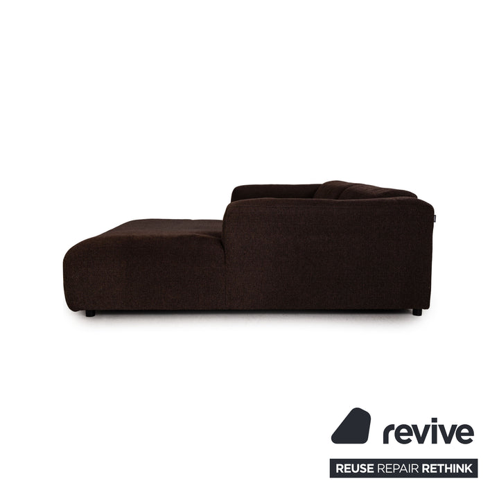 Rolf Benz 187 Stoff Sofa Garnitur Dunkelbraun Ecksofa Hocker Couch