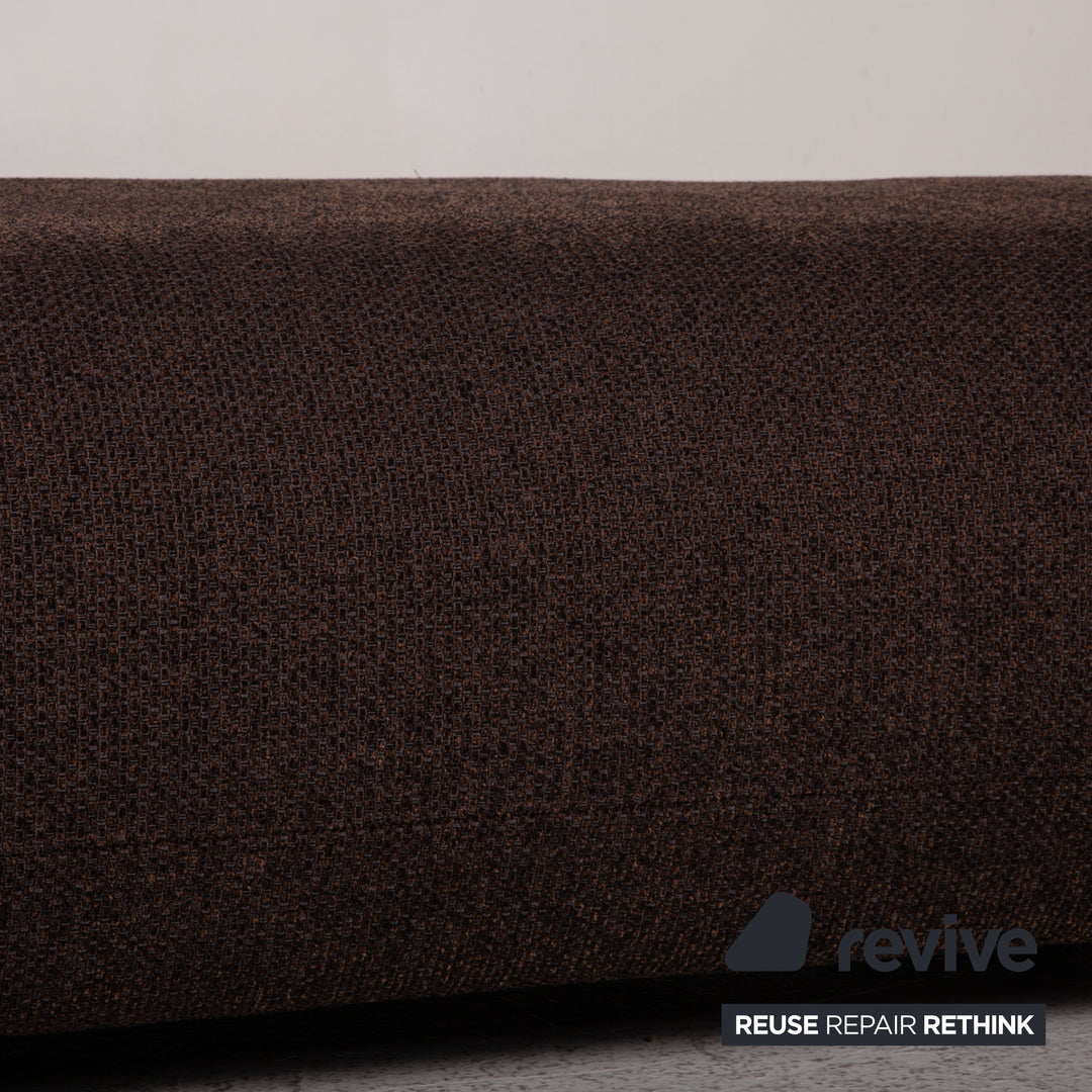 Rolf Benz 187 Stoff Sofa Garnitur Dunkelbraun Ecksofa Hocker Couch