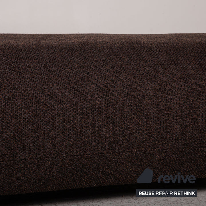 Rolf Benz 187 Stoff Sofa Garnitur Dunkelbraun Ecksofa Hocker Couch