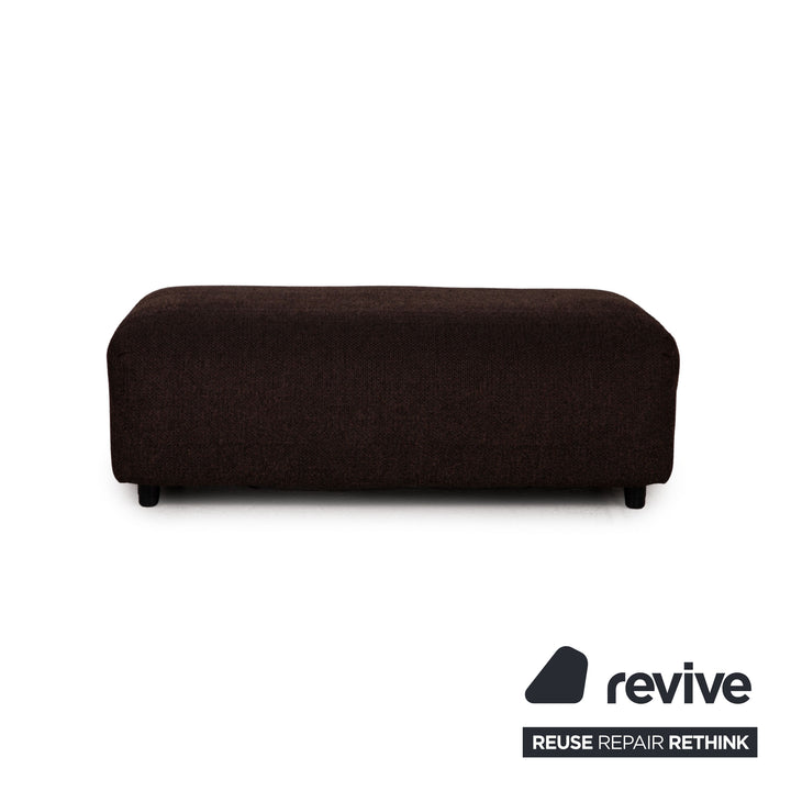 Rolf Benz 187 Stoff Sofa Garnitur Dunkelbraun Ecksofa Hocker Couch
