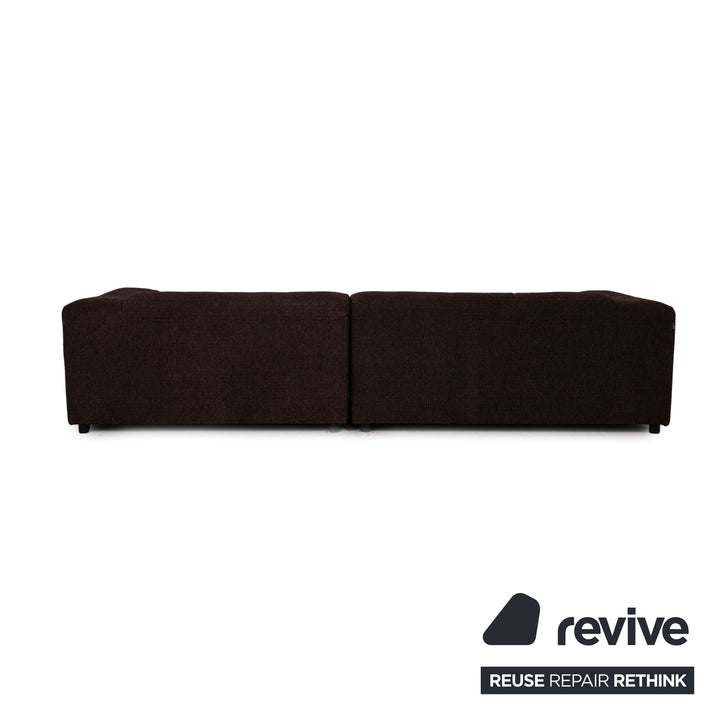Rolf Benz 187 Stoff Sofa Garnitur Dunkelbraun Ecksofa Hocker Couch