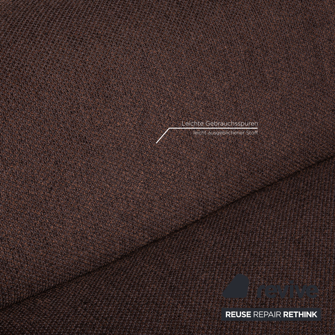 Rolf Benz 187 Stoff Sofa Garnitur Dunkelbraun Ecksofa Hocker Couch