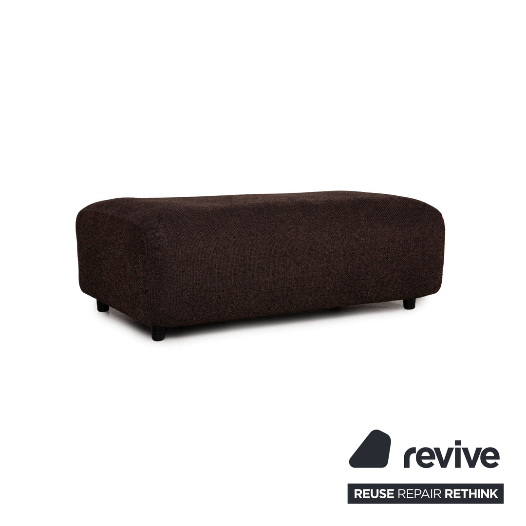 Rolf Benz 187 Stoff Sofa Garnitur Dunkelbraun Ecksofa Hocker Couch