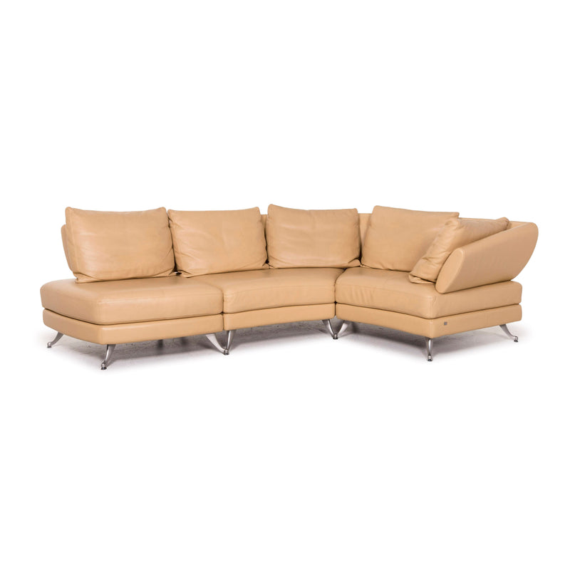 Rolf Benz 222 Leder Ecksofa Beige Sofa Funktion Variabel Modulsofa 