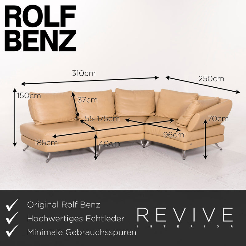 Rolf Benz 222 Leder Ecksofa Beige Sofa Funktion Variabel Modulsofa 