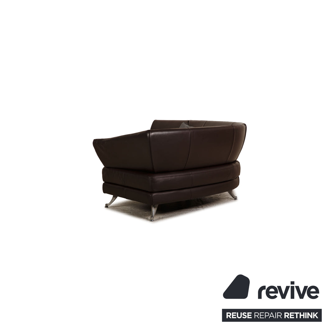 Rolf Benz 222 leather corner sofa brown sofa couch function