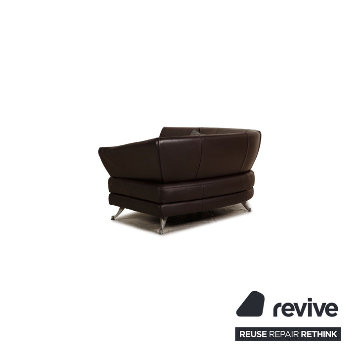 Rolf Benz 222 leather corner sofa brown sofa couch function