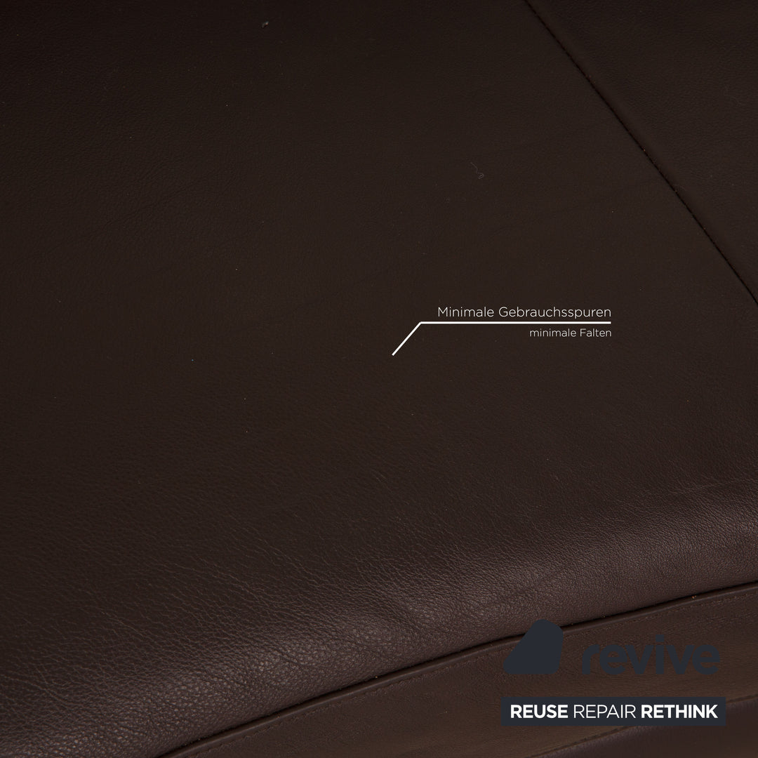 Rolf Benz 222 leather corner sofa brown sofa couch function