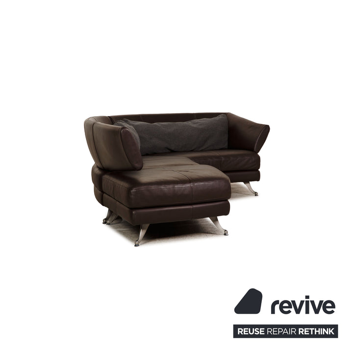 Rolf Benz 222 leather corner sofa brown sofa couch function