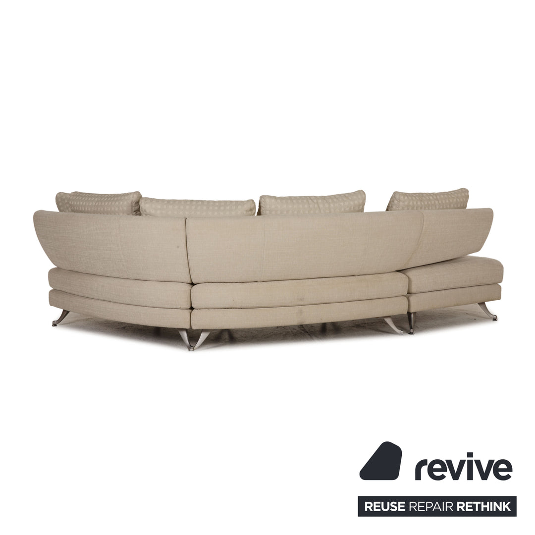 Rolf Benz 222 fabric sofa beige corner sofa couch function