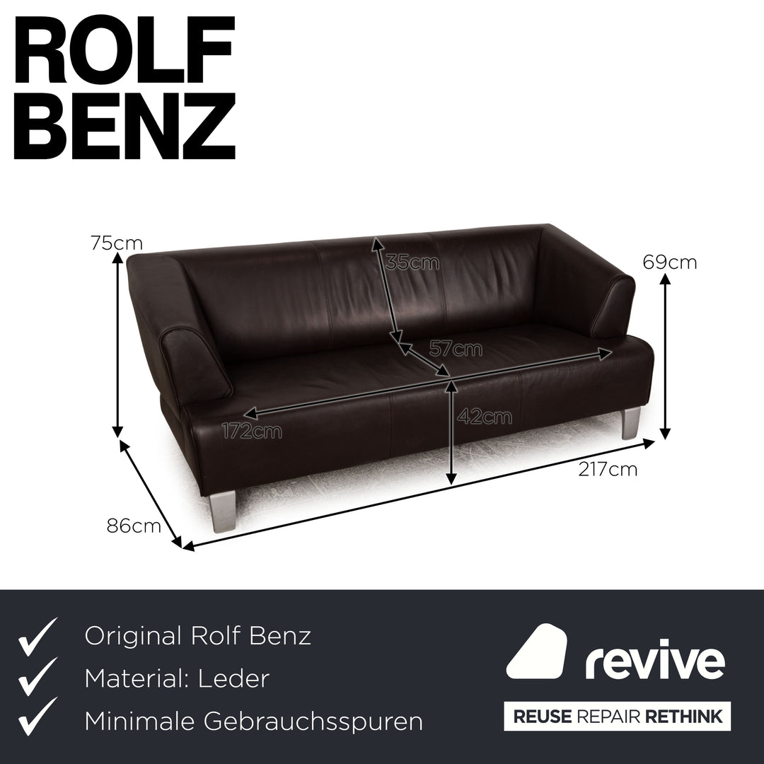 Rolf Benz 2300 leather two-seater brown sofa couch