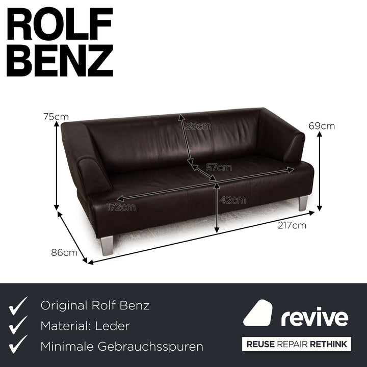 Rolf Benz 2300 leather two-seater brown sofa couch