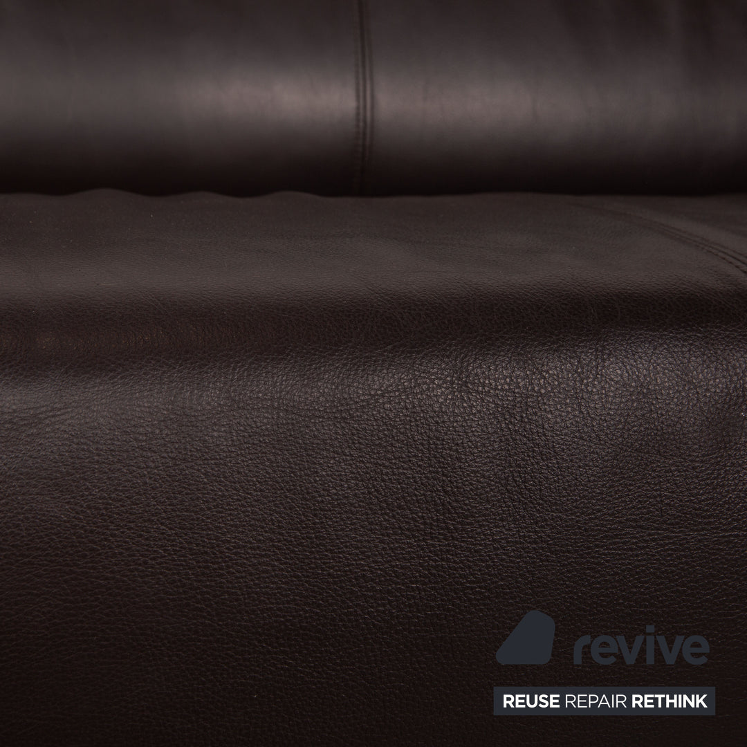 Rolf Benz 2300 leather two-seater brown sofa couch