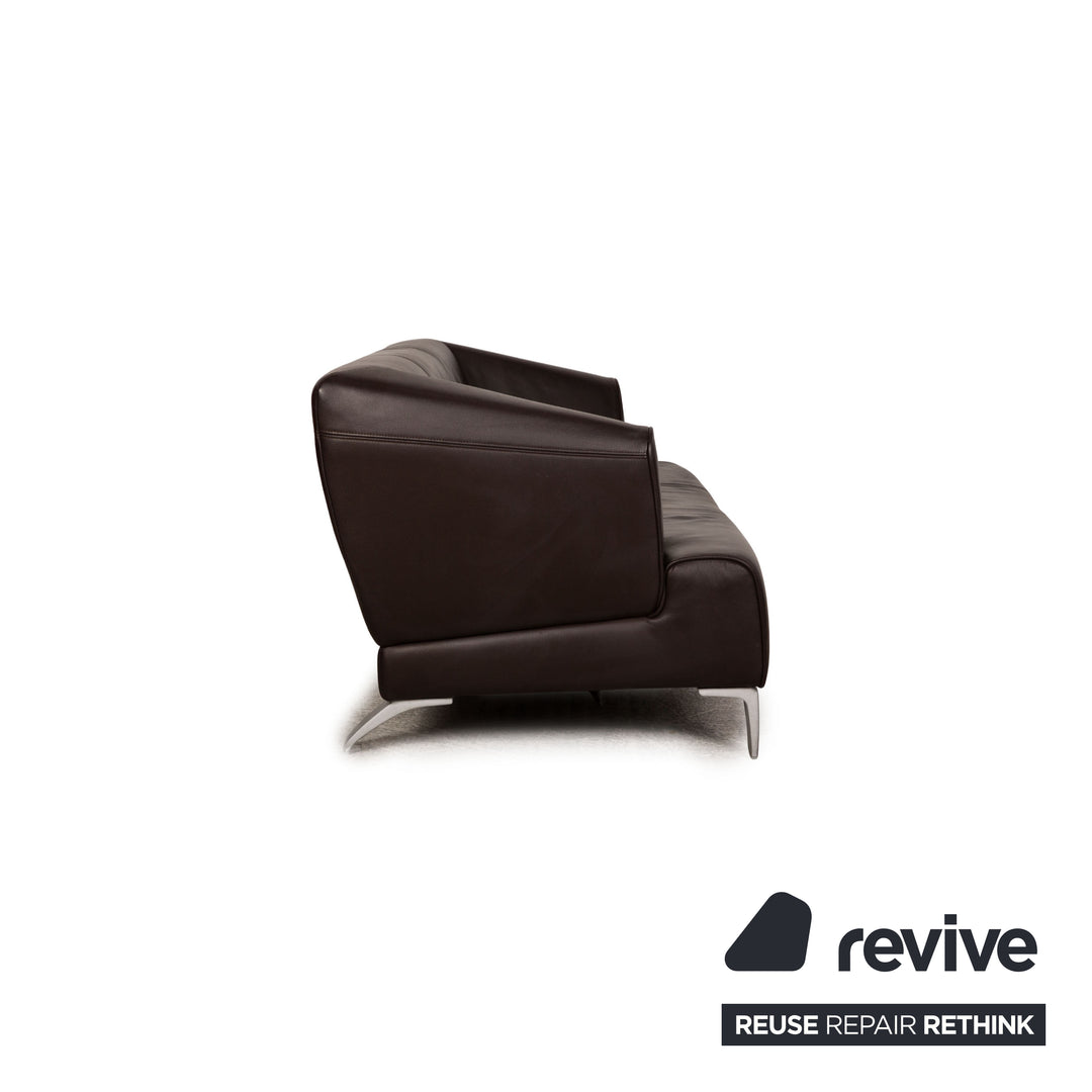 Rolf Benz 2300 leather two-seater brown sofa couch
