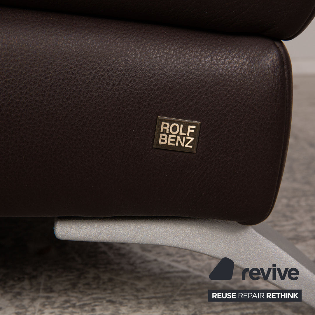 Rolf Benz 2300 leather two-seater brown sofa couch