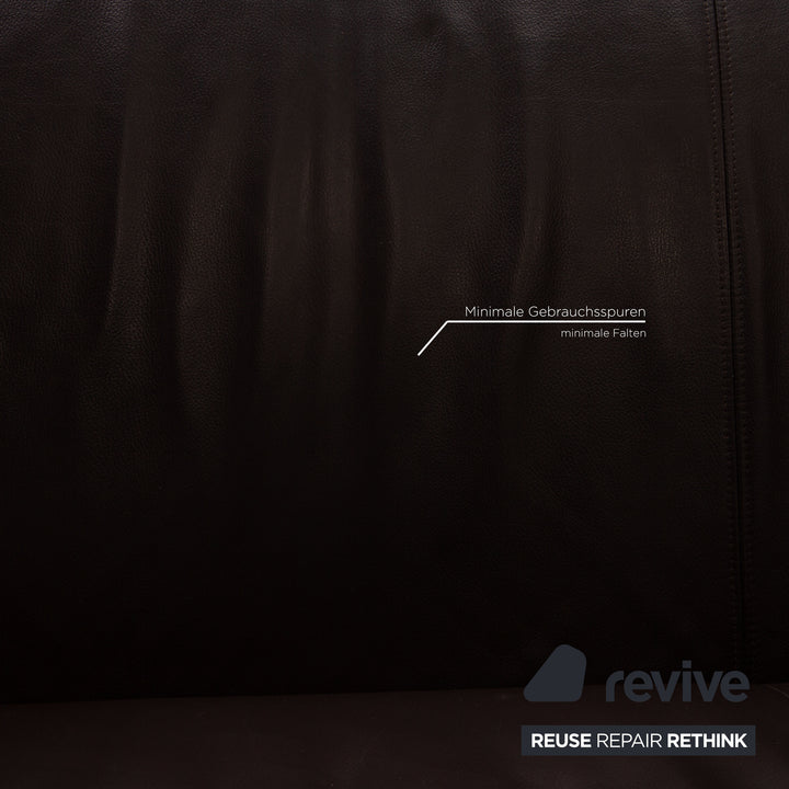 Rolf Benz 2300 leather two-seater brown sofa couch