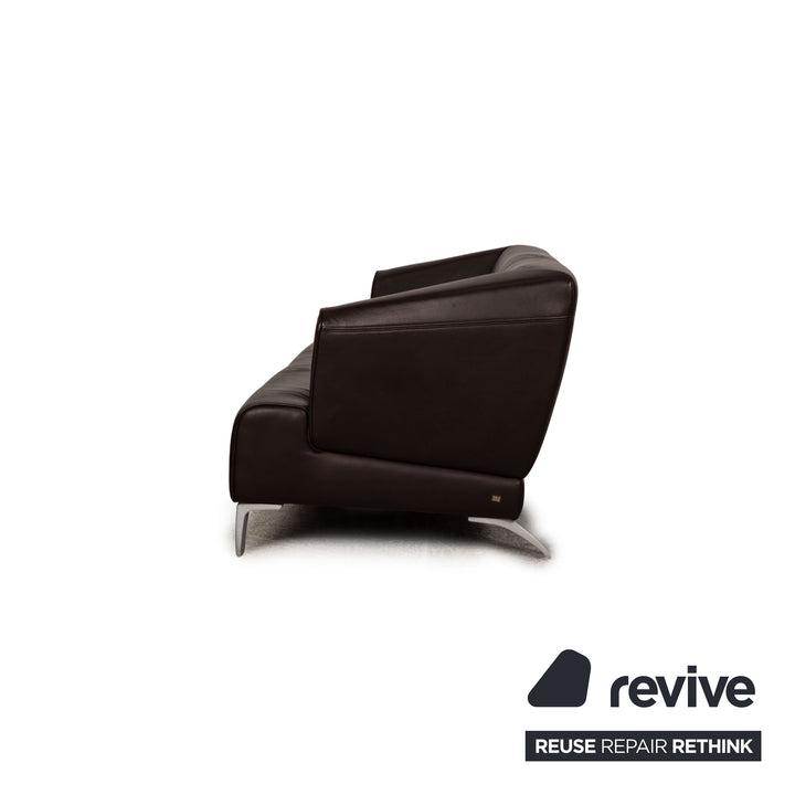 Rolf Benz 2300 leather two-seater brown sofa couch
