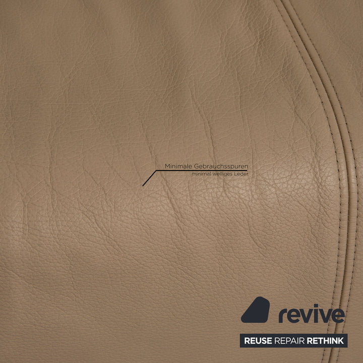 Rolf Benz 2300 leather two-seater cream sofa couch