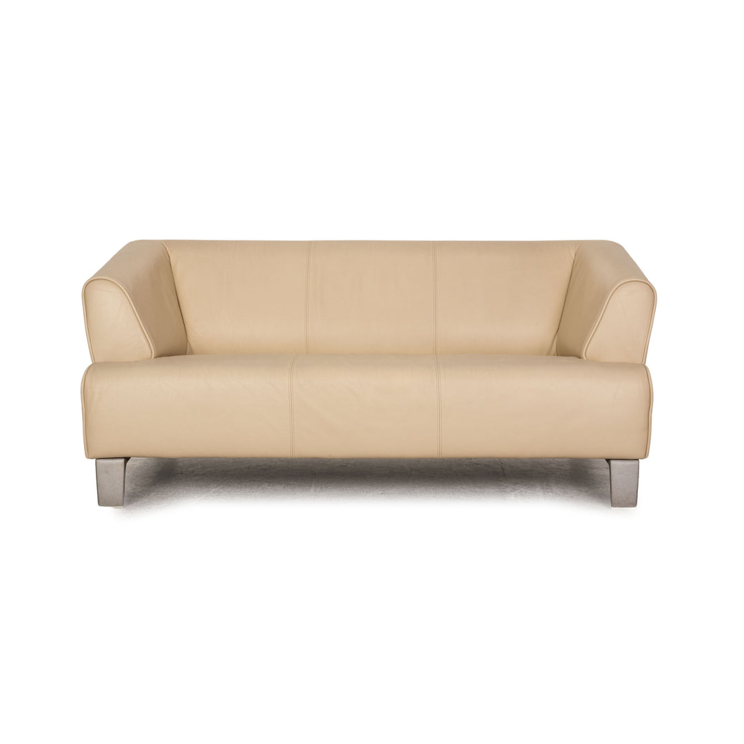 Rolf Benz 2300 leather two-seater cream sofa couch
