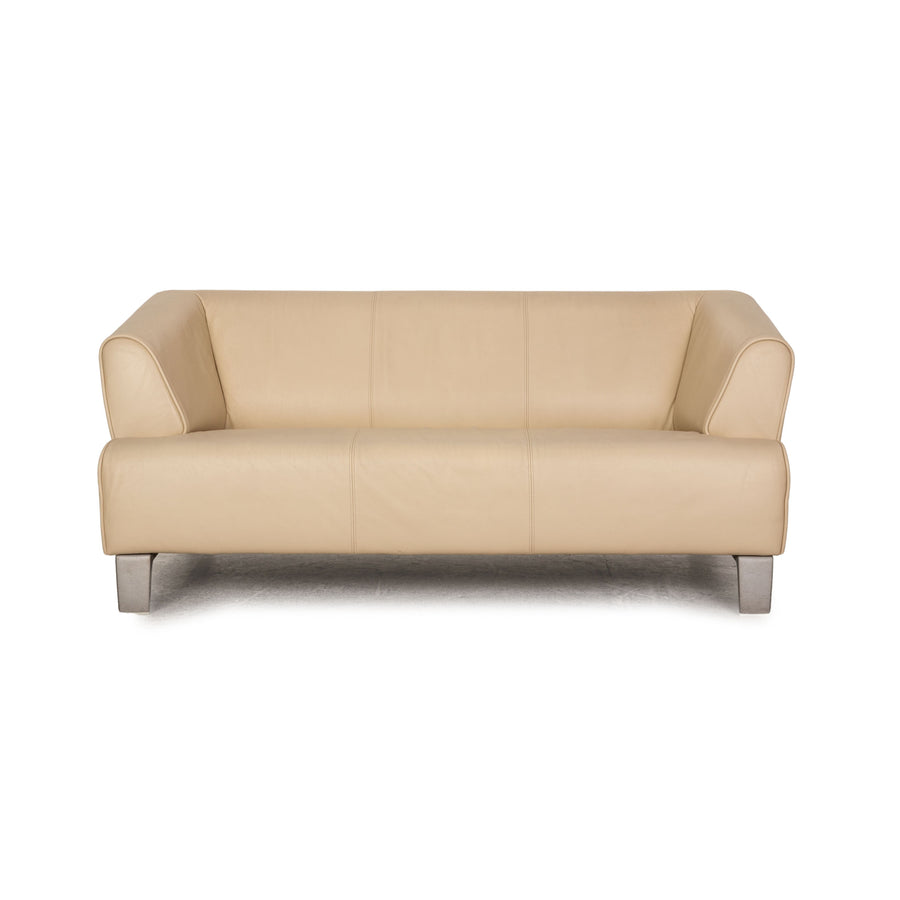 Rolf Benz 2300 leather two-seater cream sofa couch
