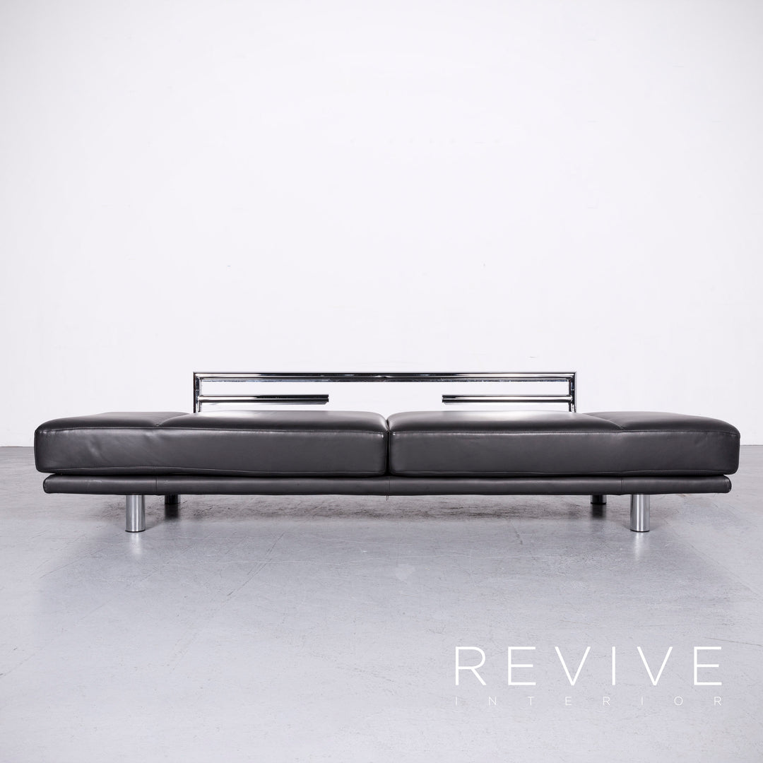 Rolf Benz 2400 designer leather sofa black genuine leather two-seater couch #6732