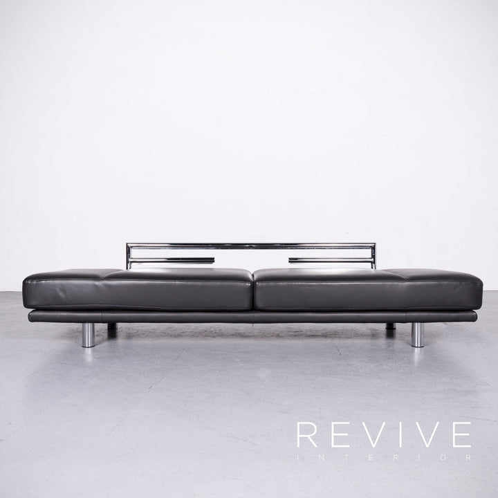 Rolf Benz 2400 designer leather sofa black genuine leather two-seater couch #6732