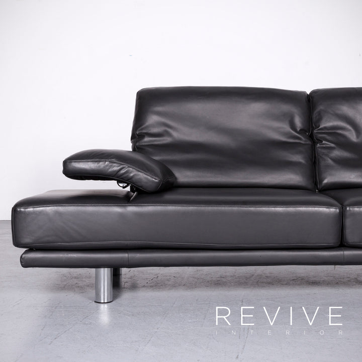 Rolf Benz 2400 designer leather sofa black genuine leather two-seater couch #6732